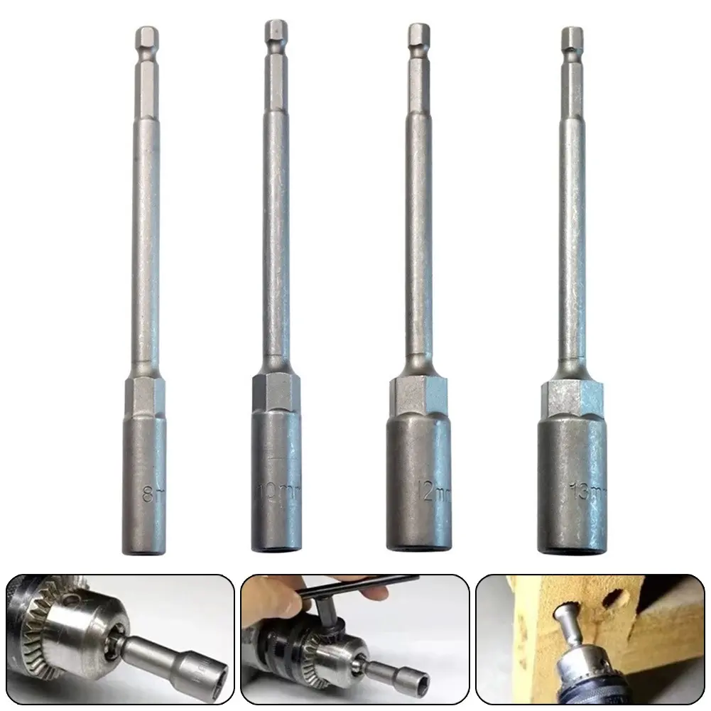 1PC 150mm Hexagon Nut Driver Drill Bit Adapter Socket Wrench Extension Sleeve