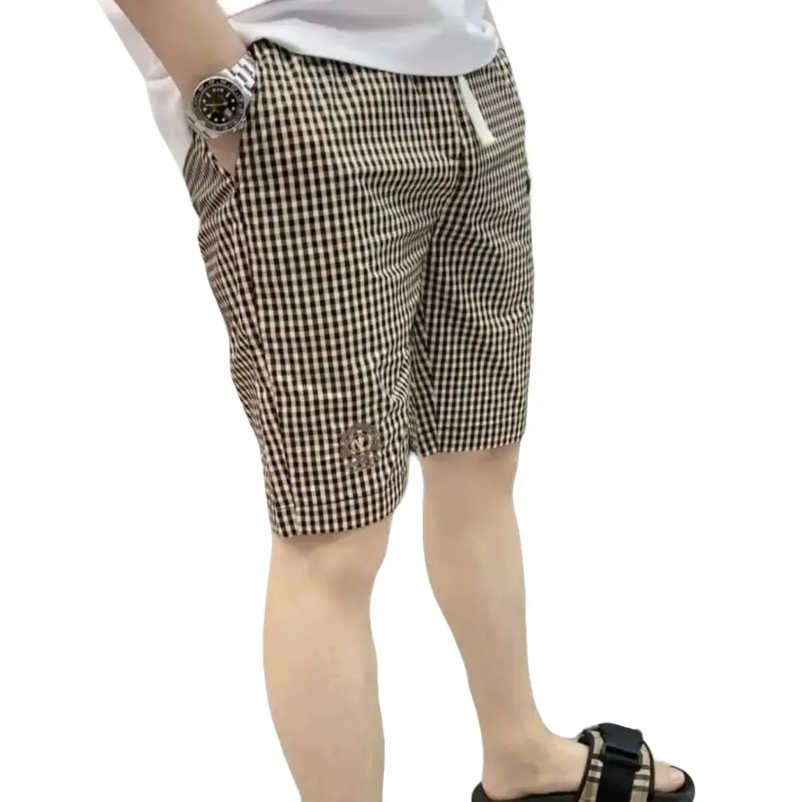 Quần Soóc Kẻ Sọc, Thiết Kế Sang Trọng Giá Cả Phải Chăng Cho Nam Giới, Thời Trang Mùa Hè Mới, Phong Cách, Hợp Xu hướng, Quần Ngắn Thẳng, Thời Trang Thường Ngày Quần Soóc Đi Biển