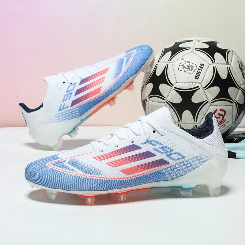 【 European Football Outdoor Sports】Soccer Shoes For Men Gold Light High Ankle Lawn Football Boots Kids Boys Original Anti-Slip Indoor Training Football Sneakers
