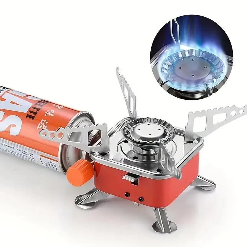 Portable Windproof Camping Stove, Foldable Design Stainless Steel Camping Stove, Outdoor Kitchenware for Campers & Outdoor Enthusiasts 2