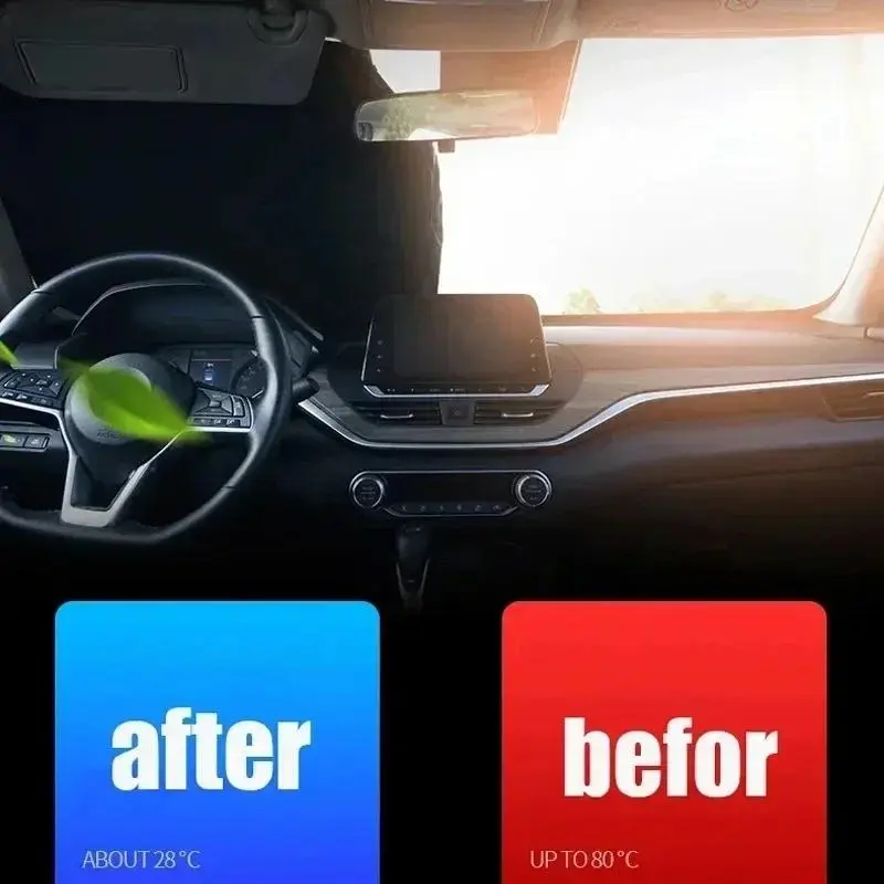 Car Sunshade, Full Cover Car Front Window Sunshade, Heat Protection UV Folding Front Window Privacy Visor Accessories for Tesla Model 3 Model Y 6