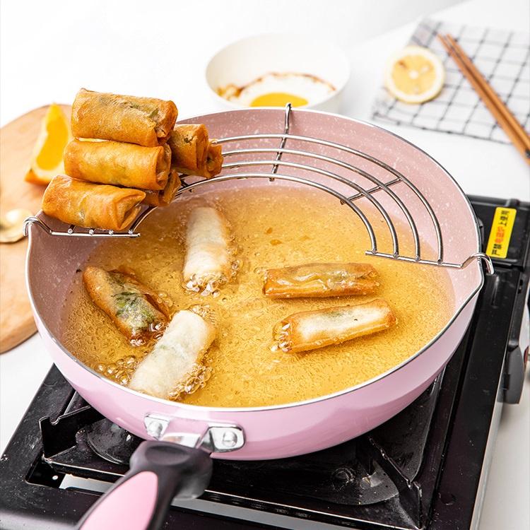 Vỉ Gác Chảo Chiên Dầu 30cm Inox Dày Dặn