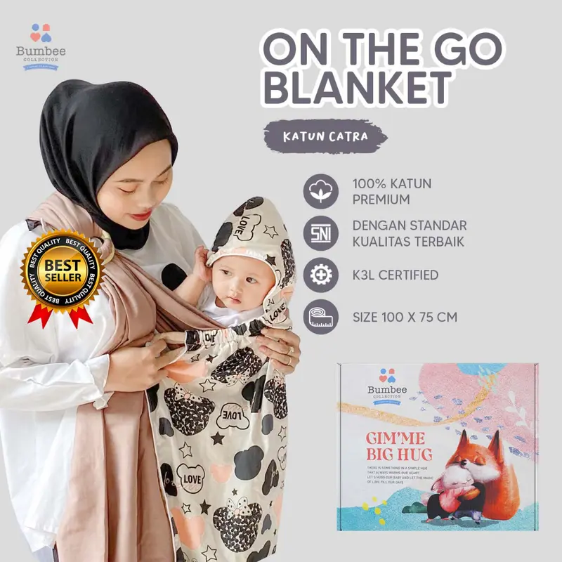 [ BUY 1 GET 1 ] Bumbee Collection  - Selimut Bayi On The Go Blanket FREE Box Packaging Exclusive Ready stock 3