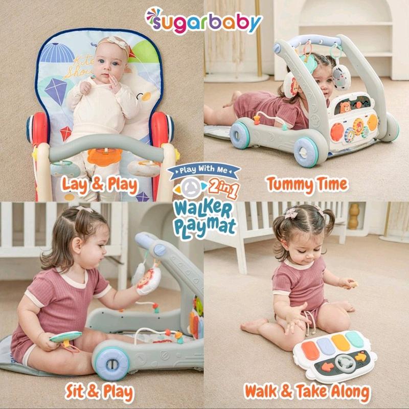 {FREE BUBBLE WRAP}Sugarbaby 2in1 Baby Walker & Playmat/Push Walker/Alat Bantu Jalan Anak 1