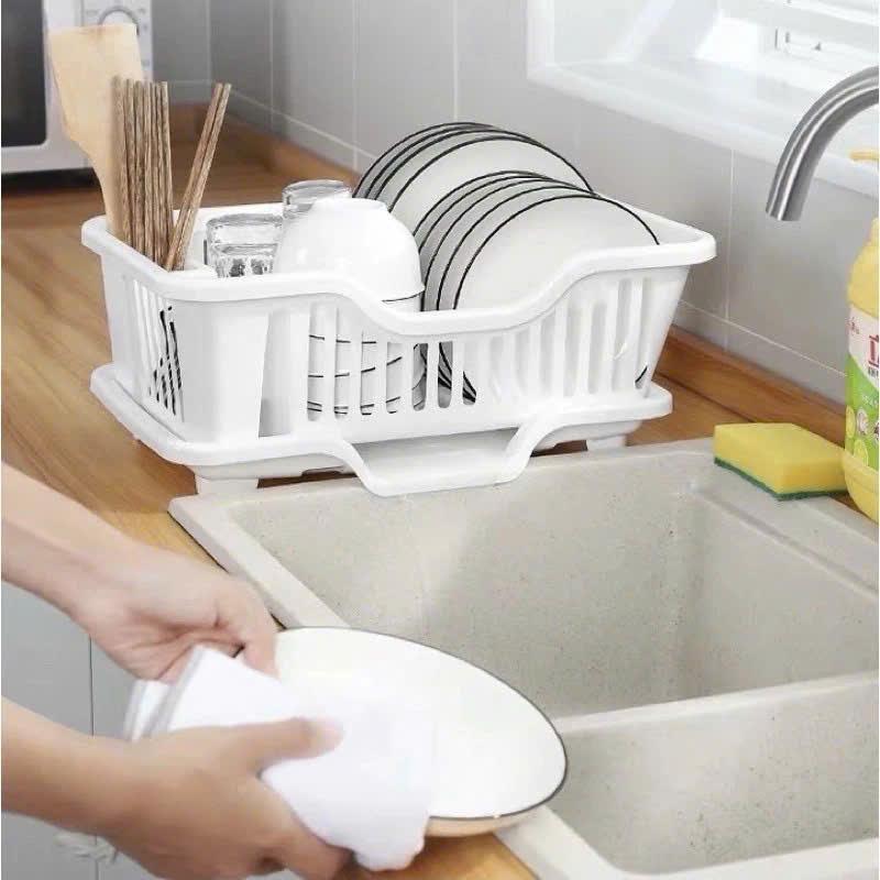 Khay Nhựa Úp Chén Bát Ráo Nước Tiện Lợi - Rổ úp bát đĩa có khay hứng nước kệ  giày