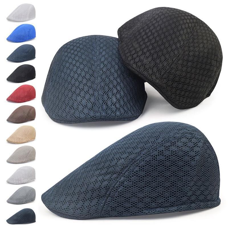 Product Introduction of Casual Korean Version Duck Tongue Hat Hollow Breathable Mesh Berets Solid Color Forward Hat Unisex 10