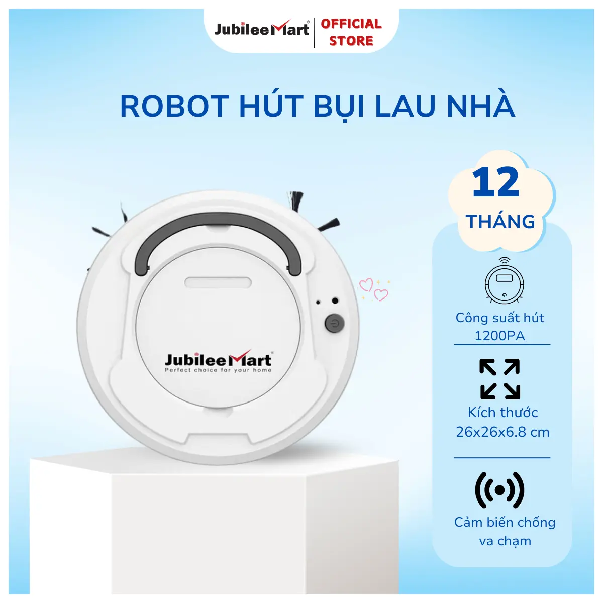 Robot Lau Nhà Hút Bụi Thông Minh Jubilee Mart Chính Hãng - Model: Robot Hút Bụi Lau Nhà Làm Sạch Vietnam New Máy Hút Bụi
