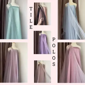 Bahan Kain Soft Tile Tule Tulle Polos Premium Jaring Kelambu Warna Rosegold Sky Blue Sage Green Hitam Hijau