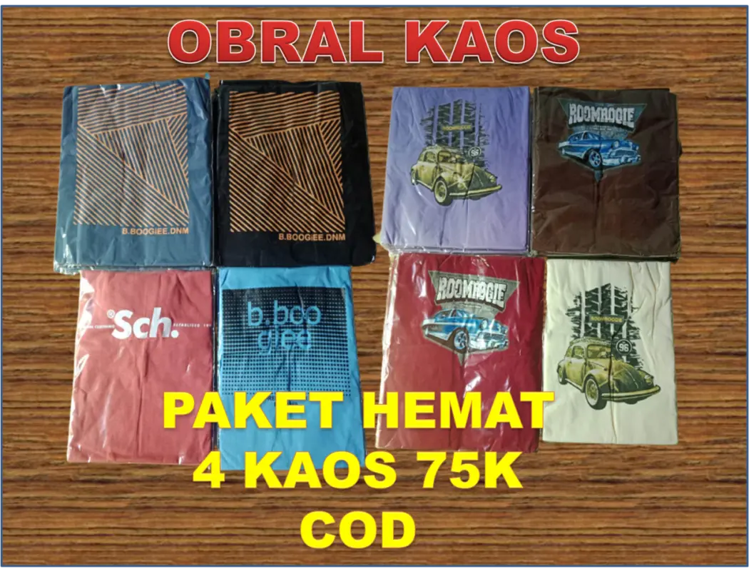 Kaos Distro 4 Pcs cuma 75K Kaos murah Kaos santai