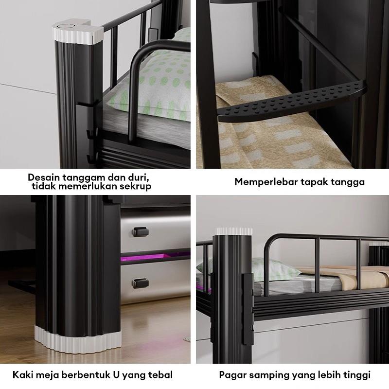 DF-4- Tangga dan Pagar Pengama Ranjang Susun Besi Tempat Tidur Bertingkat 2 Susun Untuk Semua Umur Anak Remaja Dewasa Model Minimalis Ranjang Besi Tingkat Untuk Kos Kosan Asrama Sekolah Rumah Tinggal Apartemen Kamar Kecil Dengan【Garansi 5 Tahun】 DF-4- Tangga dan Pagar Pengama Ranjang Susun Besi Tempat Tidur Bertingkat 2 Susun Untuk Semua Umur Anak Remaja Dewasa Model Minimalis Ranjang Besi Tingkat Untuk Kos Kosan Asrama Sekolah Rumah Tinggal Apartemen Kamar Kecil Dengan【Garansi 5 Tahun】