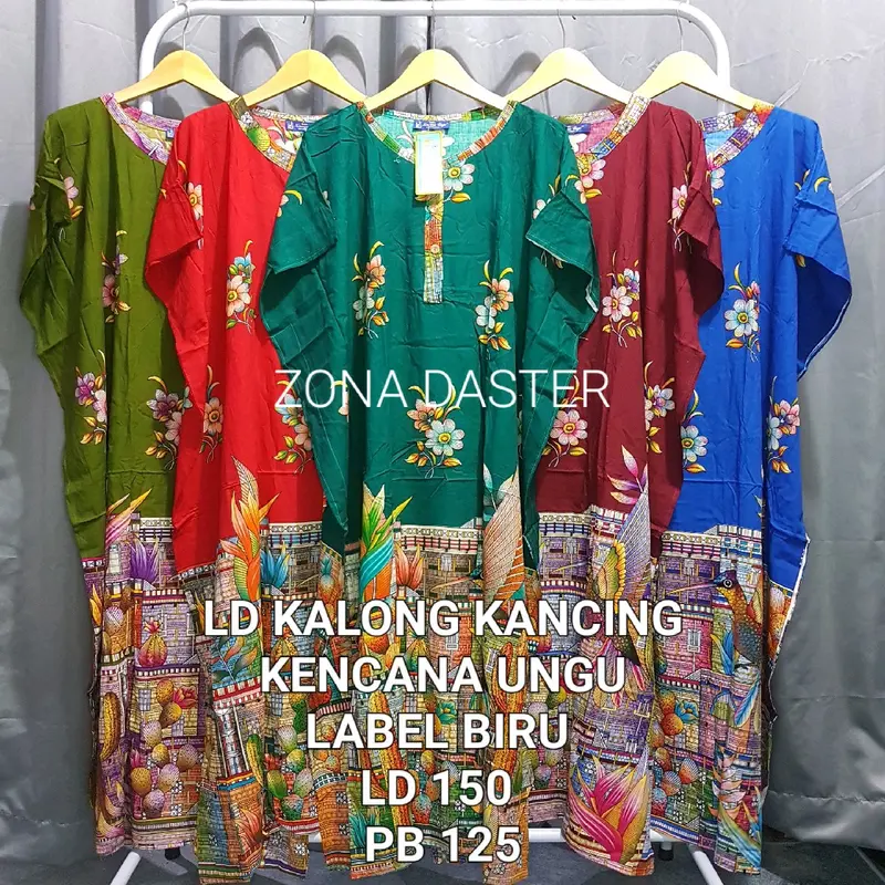 LONGDRES BATIK KALONG KANCING KENCANA UNGU LABEL BIRU DAN HIAJU 1