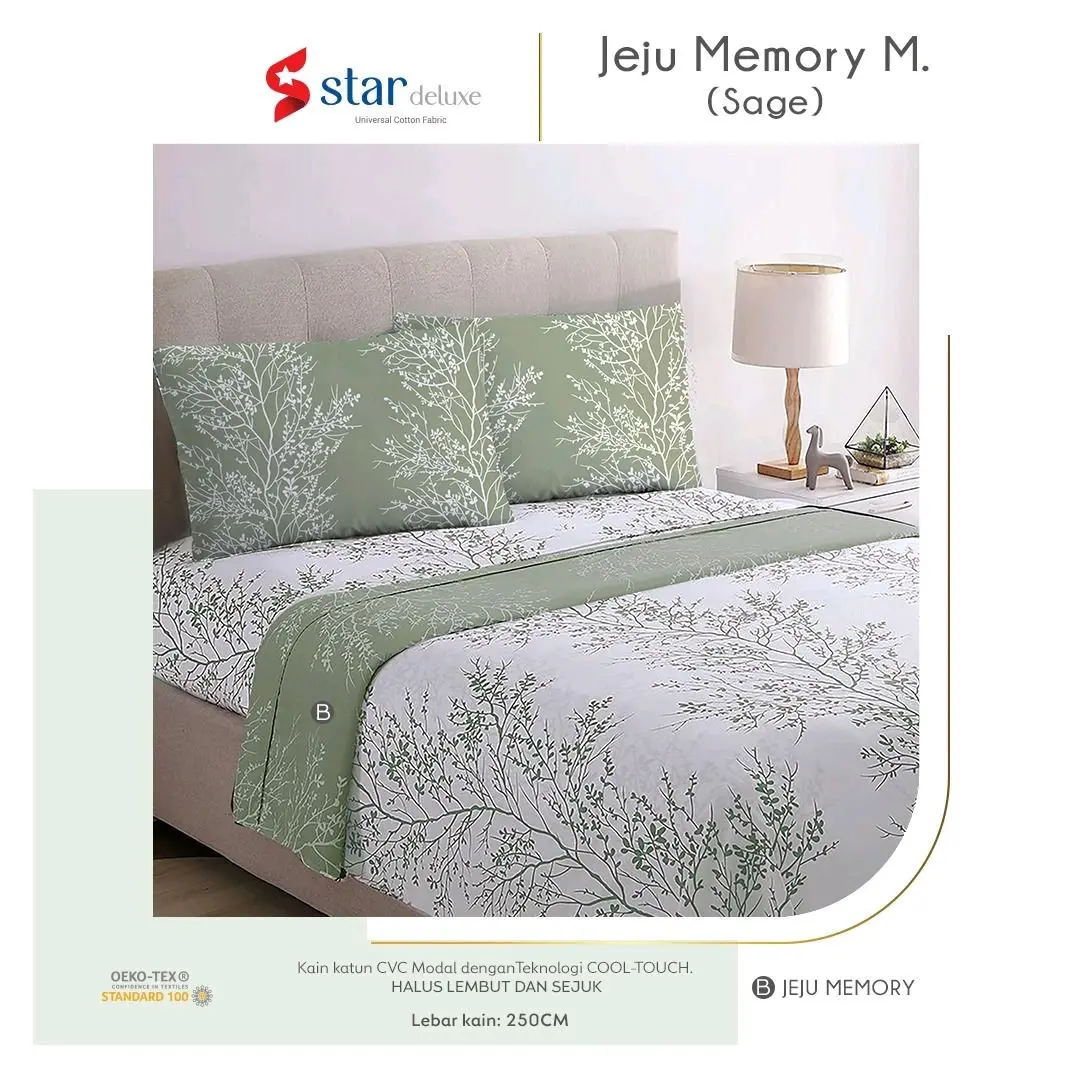 sprei motif ranting pohon sprei katun premium ellasticloc size 180x200x20 Katun guling karet Bantal Sarung Tali Seprei Tali
