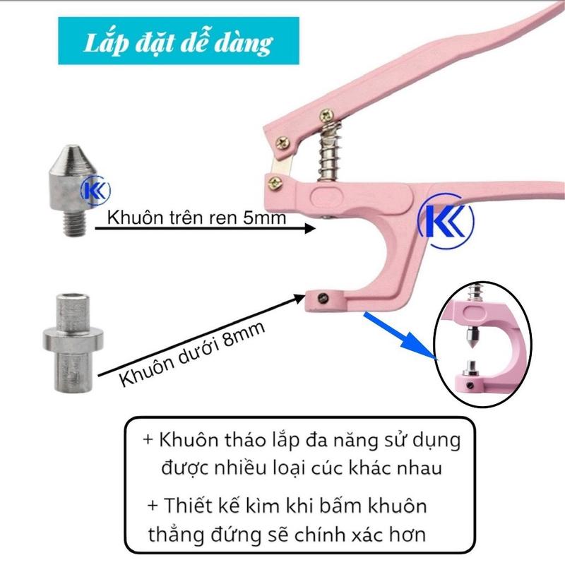 Bộ dụng cụ kìm bấm khoen ore đa năng kèm 300 khoen mắt cáo cho may mặc , quần áo , giày da , túi xách 1