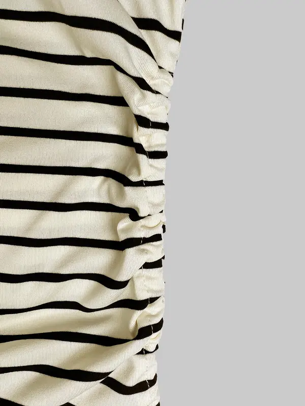 Women's Striped Print Ruched Drawstring Tank Top, Casual Sleeveless V Neck Top for Summer, Ladies Clothes for Daily Wear 7