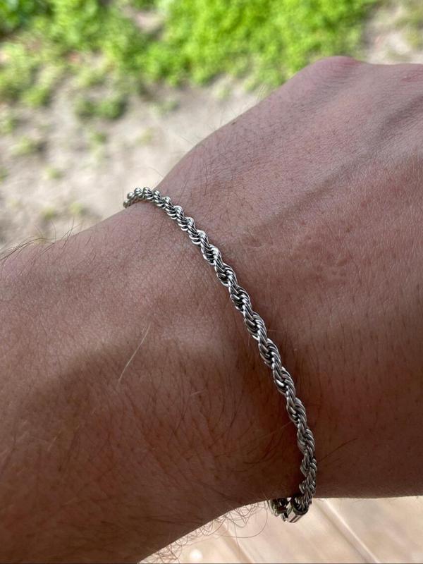 Stainless Steel Twist Design Bracelet, Fashionable Jewelry for Couple, Trendy All-match & Exquisite Jewelry for Birthday Gift, Valentine's Day, Gift 2