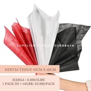 SFS - [5 LEMBAR] KERTAS TISSUE PREMIUM 45CM X 60CM BAHAN GLOSSY TAHAN AIR KERTAS TISU TISUE KERTAS DEPAN BUKET BUNGA BOUQUET BUNGA HAND BOUQUET BUNGA TANGAN KIWIR KIWIR