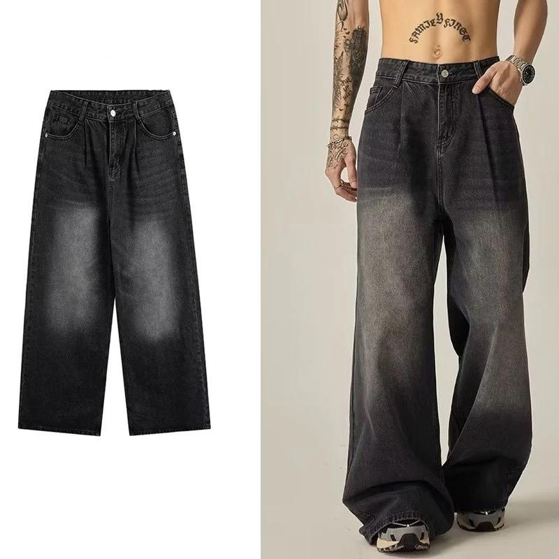 Product Introduction of Men's jeans, baggy jeans, straight legs, retro, American style. 12