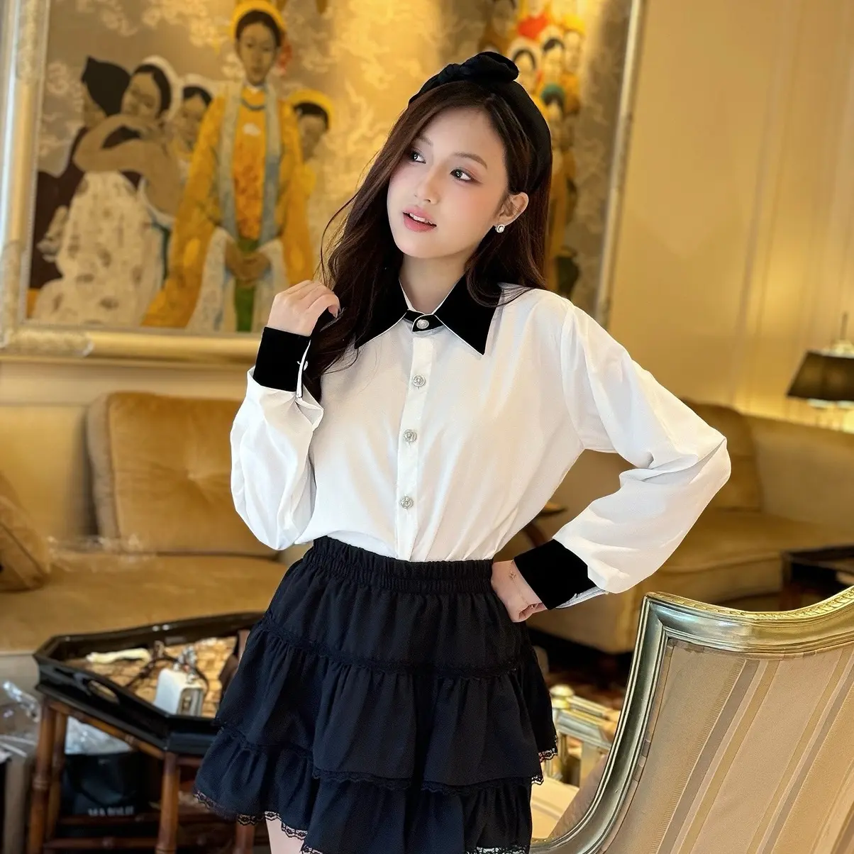 Chân váy phối ren hai tầng Tre Cotton cho nữ - Nhung, Sen