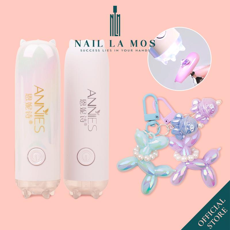 Đèn hơ móng 1 ngón tích điện Annies chính hãng 3W - Máy hơ gel mini cầm tay tiện lợi, phụ kiện móc khóa dễ thương