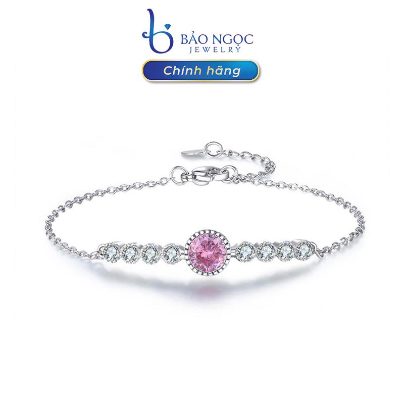 Vòng đeo tay Bạc S925 Cho Nữ Đính Đá Hồng Thời Trang Sang Trọng - L2574 Đỏ [Bảo Ngọc Jewelry] lactaynu