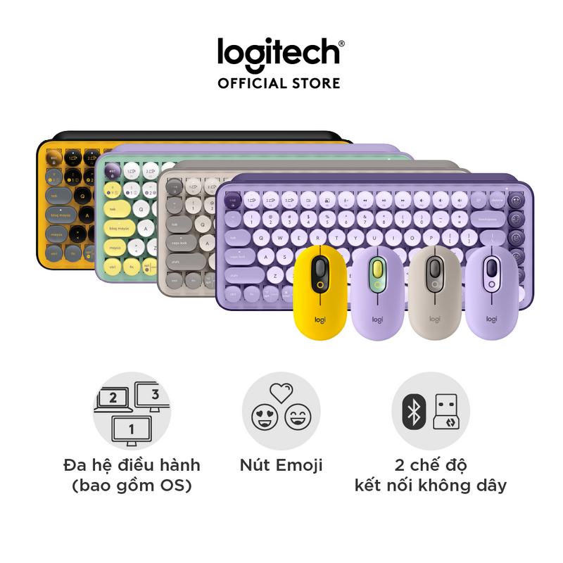 Combo chuột và phím cơ không dây Logitech POP KEYS & MOUSE với phím emoji có thể điều chỉnh