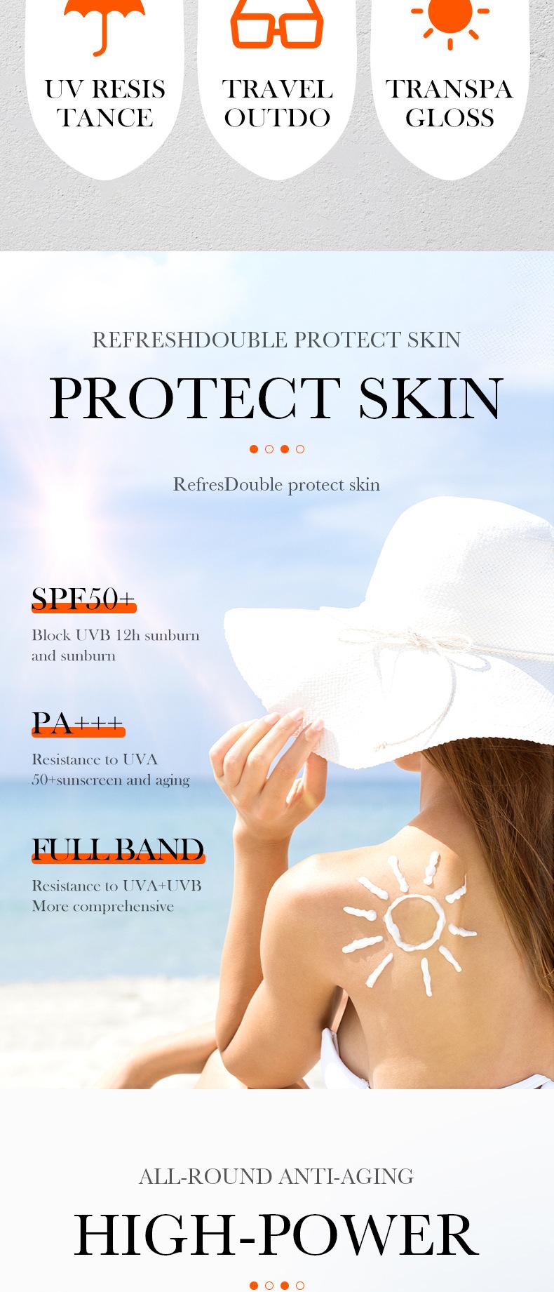 Product Introduction of BIOAOUA Aloe Vera Sunscreen Repair Lotion Isolating Cream Refreshing Sunscreen UV Protection Refreshing Non-greasy Body Care Comfort Cosmetic 3