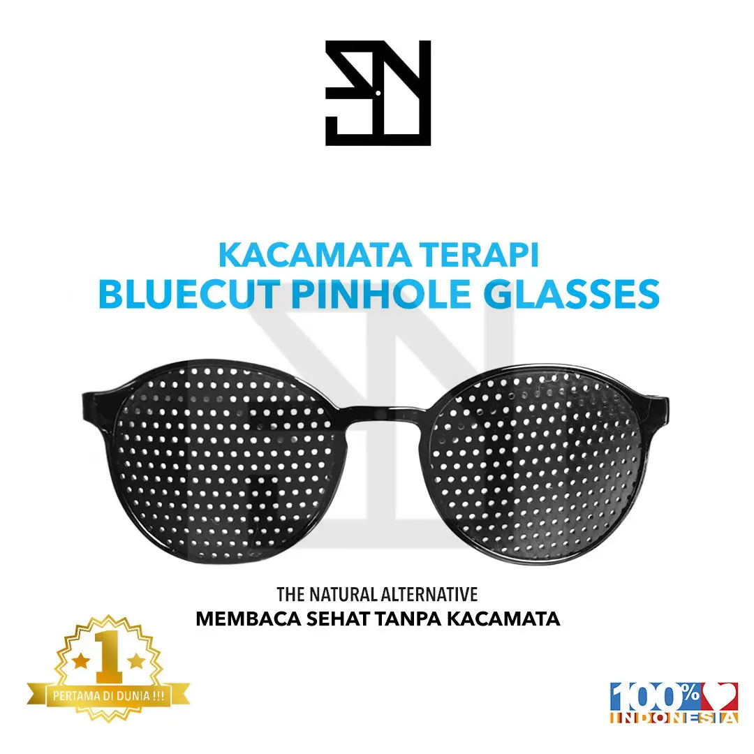 Kacamata terapi pinhole anti radiasi sinar biru
