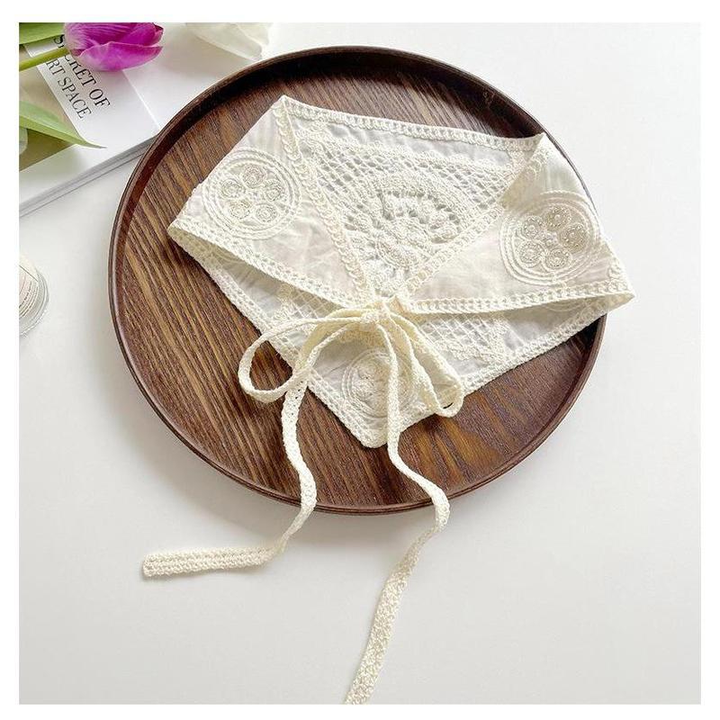 khăn quàng tam giác móc thủ công Băng đô dệt kim Mũ turban đính hạt -NE100 3