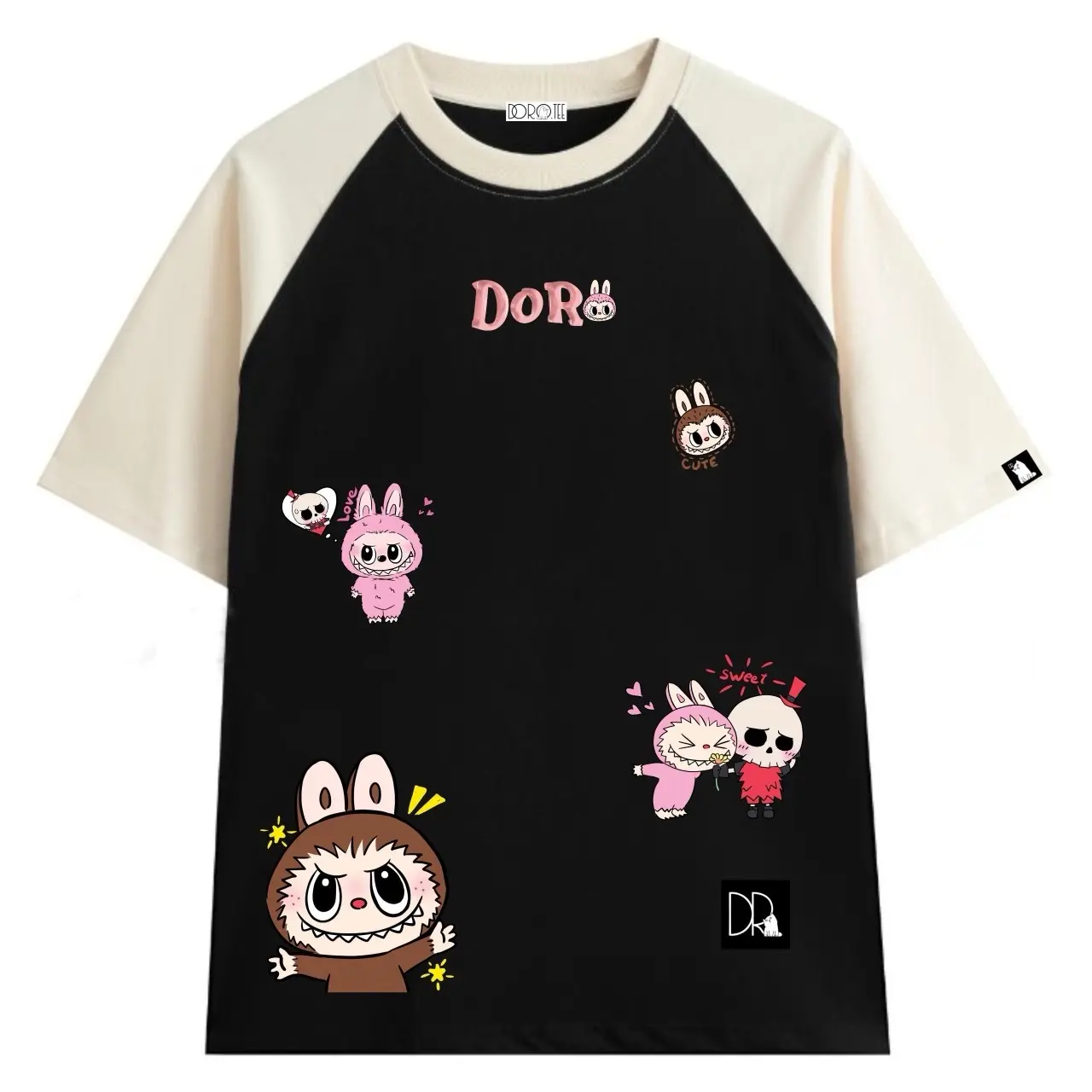 DORO - Áo Labubu tình yêu Form rộng tay lỡ cổ tròn thun cotton 100% unisex