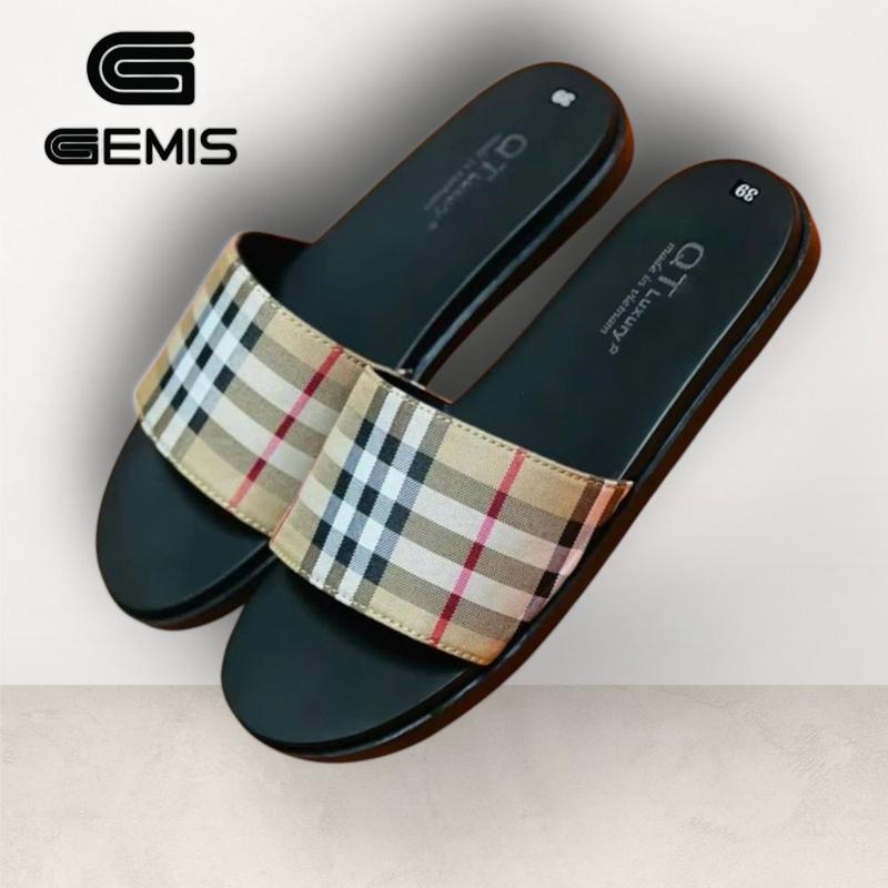 [Chính Hãng Full Box] Dép Lê Nam da xít Quai Ngang BBR Đế Bằng kép 2 lớp Màu Vàng - Cao Su DéP Dép Lê Slipper bbg dép  boy đi Nhung  Đồng