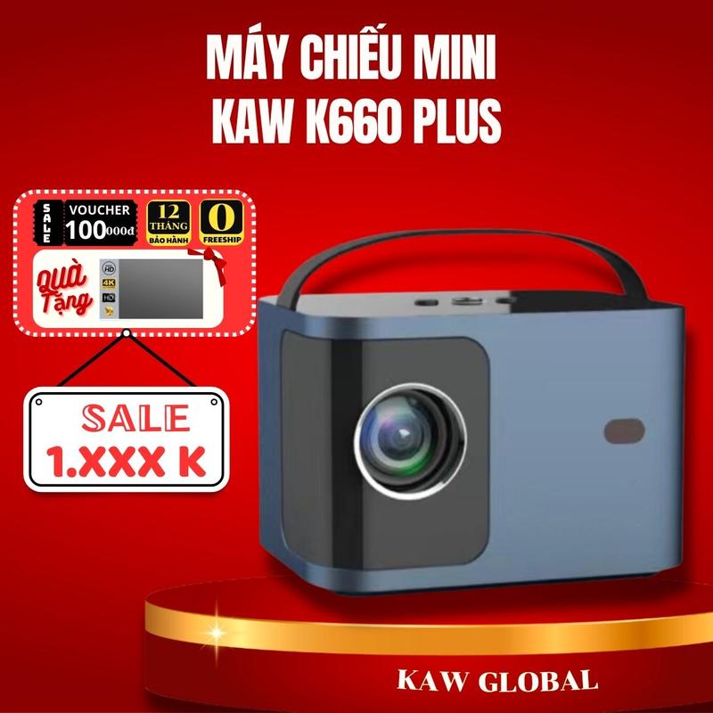 KAW Máy Chiếu Xem Phim K660 PLUS, Máy Chiếu Xem Phim mini Tại Nhà, Có Quai Sách Tiện Lợi   Projector -Bluetooth- Bảo Hành 12 Tháng  Bluetooth máychiếu mini 1