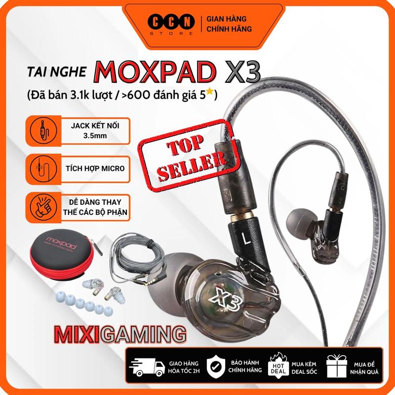  Tai nghe MOXPAD X3 | Bass tốt có mic dây tháo rời tai nghe anh Độ Mixi tai nghe MixiGaming 