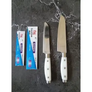 ￼Pisau Dapur Stainless Steel Ganom Gagang Putih