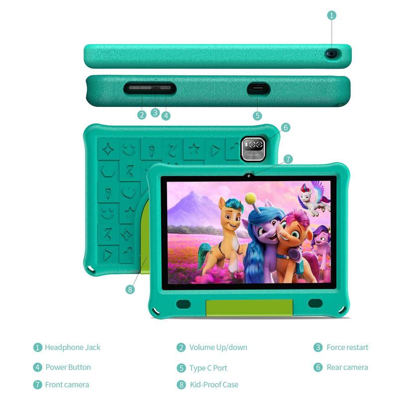 Product Introduction of 10.1-Inch children's tablet with anti-drop protective cover and rotatable handle to support cross-border foreign trade Cellphone Smartphone Protection 7