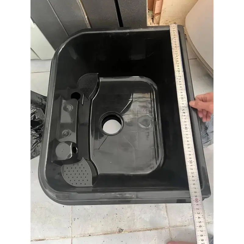 Bồn nhựa vuông đen,đầy đủ phụ kiện(không kèm chân) 2