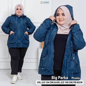 Jumi Jaket Parka Jumbo ANTI AIR Bahan Parasut LD 134cm & 144cm - Big Parka Waterproof Jaket Wanita & Pria Anti Air & Udara jaket  uv