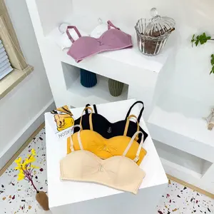 Bra Bralette Push Up Tanpa Kawat Nyaman Solid Warna Pakaian Dalam Wanita 1112