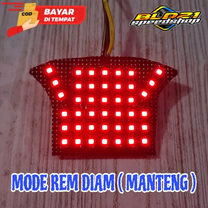 Lampu Stoplamp Running Motor Honda Beat Fi 2012-2016 Esp 8 Mode Auto, Mode Rem Diam(Manteng) Arus Listrik Wajib DC 2