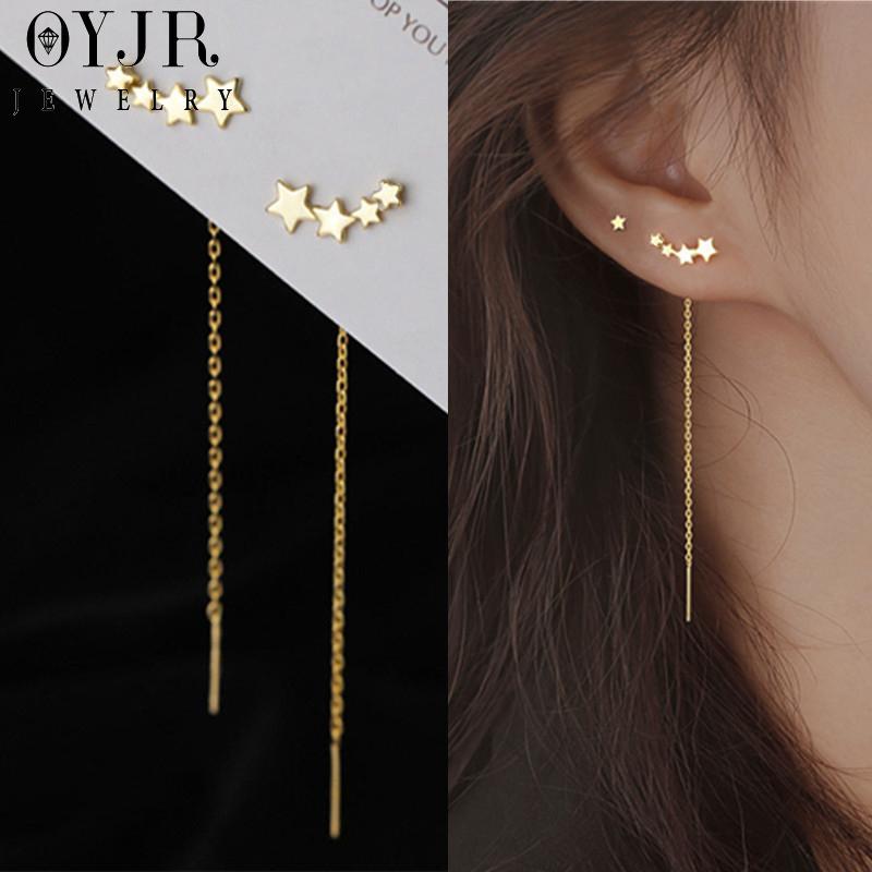  OYJR  Vòng Cổ Khuyên Tai Ngôi Sao Không Gỉ  Women Bống Tai Titan Nữ ,Sành Điệu Phụ Kiện Trang Sức Titanium Chain 