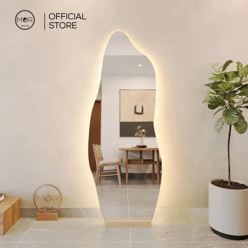 Gương Toàn Thân Cảm Ứng LED Cao Cấp MOR MIRROR 50x150cm - Đế Gỗ & Phụ Kiện Decor Phòng Trang Trí Nhà 3