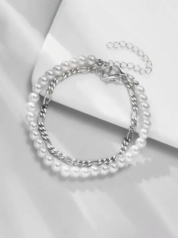 Faux Pearl Decorated Bracelet, Fashionable Jewelry for Women & Men, Trendy All-match & Exquisite Jewelry for Birthday Gift 5