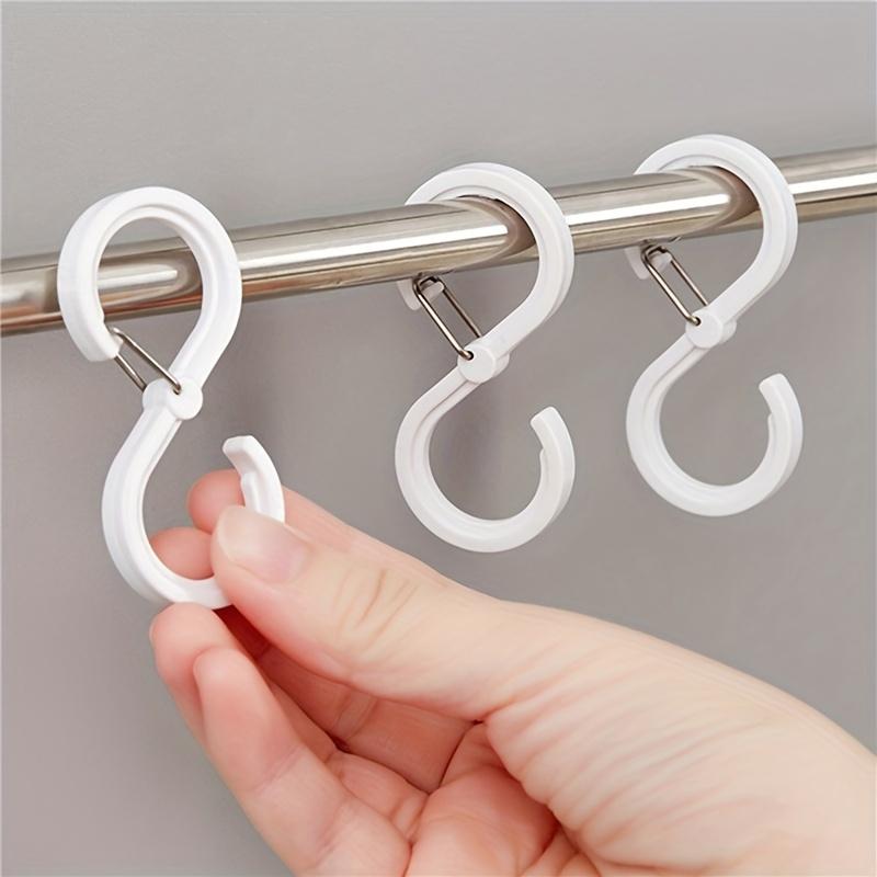 Khóa Móc Hình Chữ S, 1 Bộ 8 Chiếc, Cho Nhà Bếp Và Phòng Tắm, Móc Thanh Ngang, Không Cần Khoan, Làm Bằng Nhựa, Móc Treo Quần Áo 3