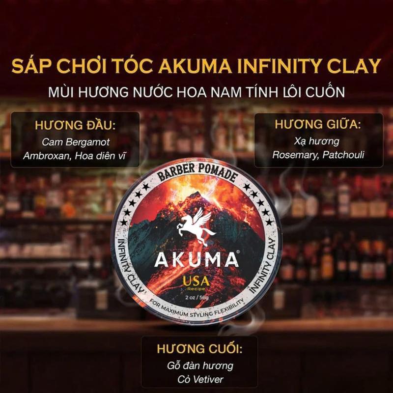 Siêu Sale Sáp Vuốt Tóc Nam AKUMA Infinity Clay 56g