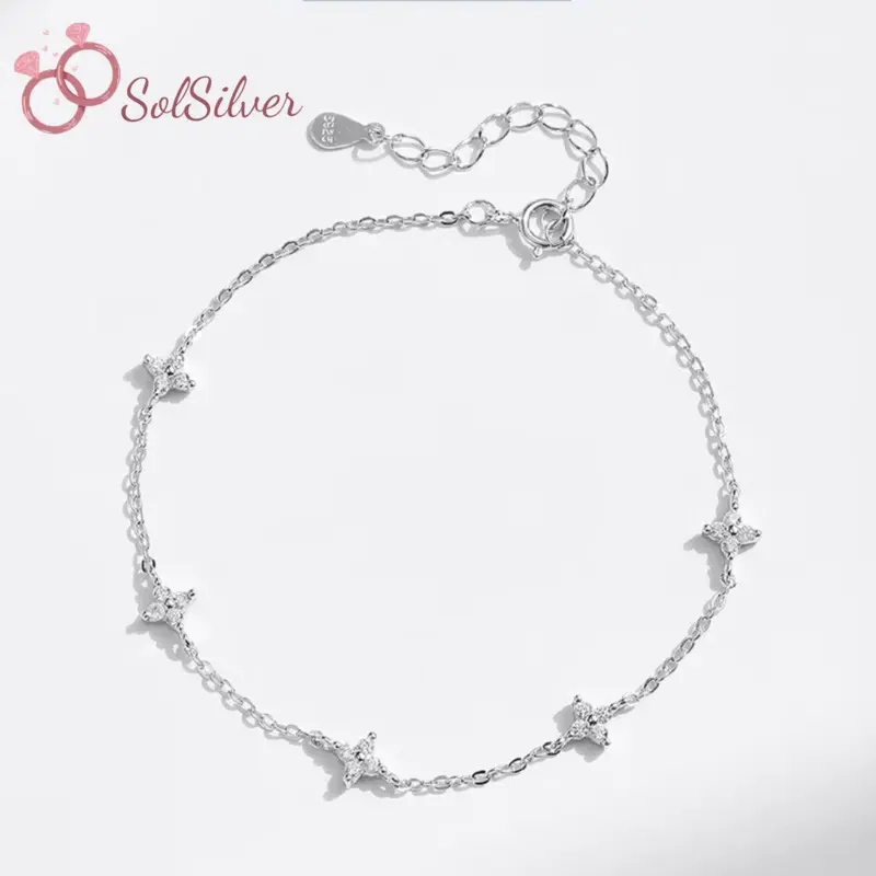 Lắc tay mặt hoa nhí nhỏ xinh SolSilver