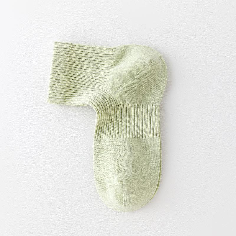 Tất Cotton Nguyên Chất, Phong Cách Tối Giản Dongdaemun Hàn Quốc, Tất Giữa Bắp Chân Nữ, Màu Trơn Liền Mạch, Chống Mùi, Thấm Hút Mồ Hôi, Tất Thể Thao Dễ Phối Đồ Women 3