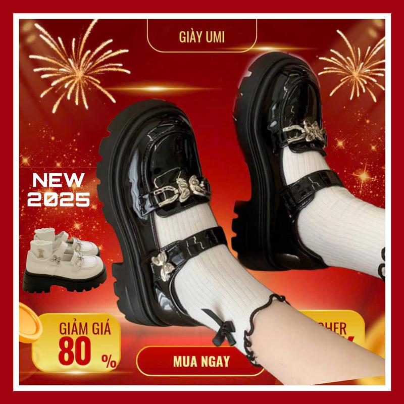 [MỚI - FULLBOX] Giày Mary jane đế cao 5cm JP TAG búp bê Lolita da quai dán đẹp thời trang hot trend. Nữ Shoes