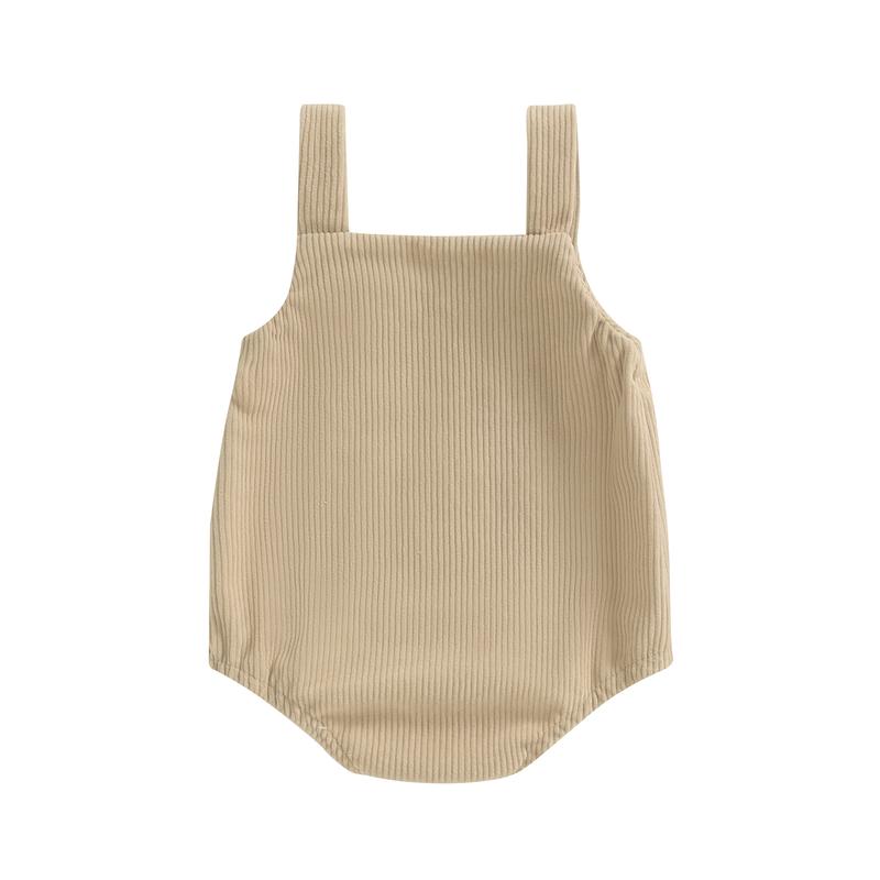 Product Introduction of Baby Boy Corduroy Romper Letter Embroidery Sleeves Square Neck Overalls Jumpsuit for Spring Fall 32