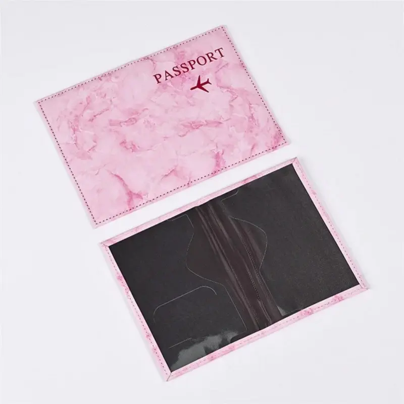 Fashion Women Men Passport Cover Pu Leather Marble Style Travel ID Credit Card Passport Holder Packet Wallet Purse Bags Pouch