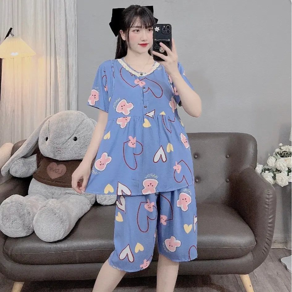 (Đủ size từ 45-100kg)Bộ đồ bầu và sau sinh bigsize chất lanh lụa cực mát