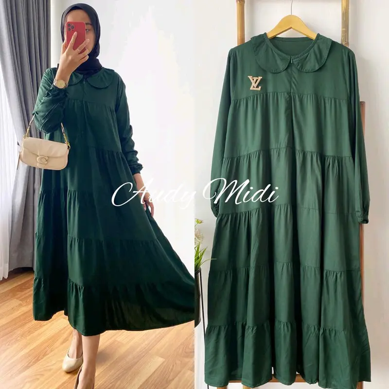 Audy long  tunik polos rayon twil busui friendly by yayuku tunik susun mayung Cantik 0